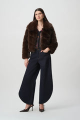 Joseph Ribkoff Edit 57 Faux Fur Bomber Jacket | Mahogany