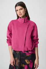 Joseph Ribkoff Edit 57 Faux Suede Crop Jacket | Raspberry