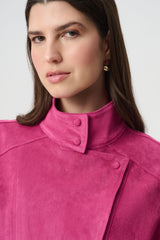 Joseph Ribkoff Edit 57 Faux Suede Crop Jacket | Raspberry