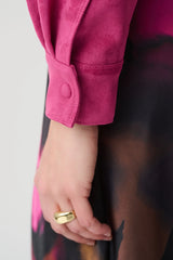 Joseph Ribkoff Edit 57 Faux Suede Crop Jacket | Raspberry