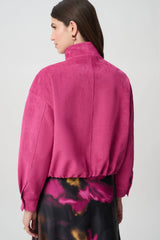 Joseph Ribkoff Edit 57 Faux Suede Crop Jacket | Raspberry