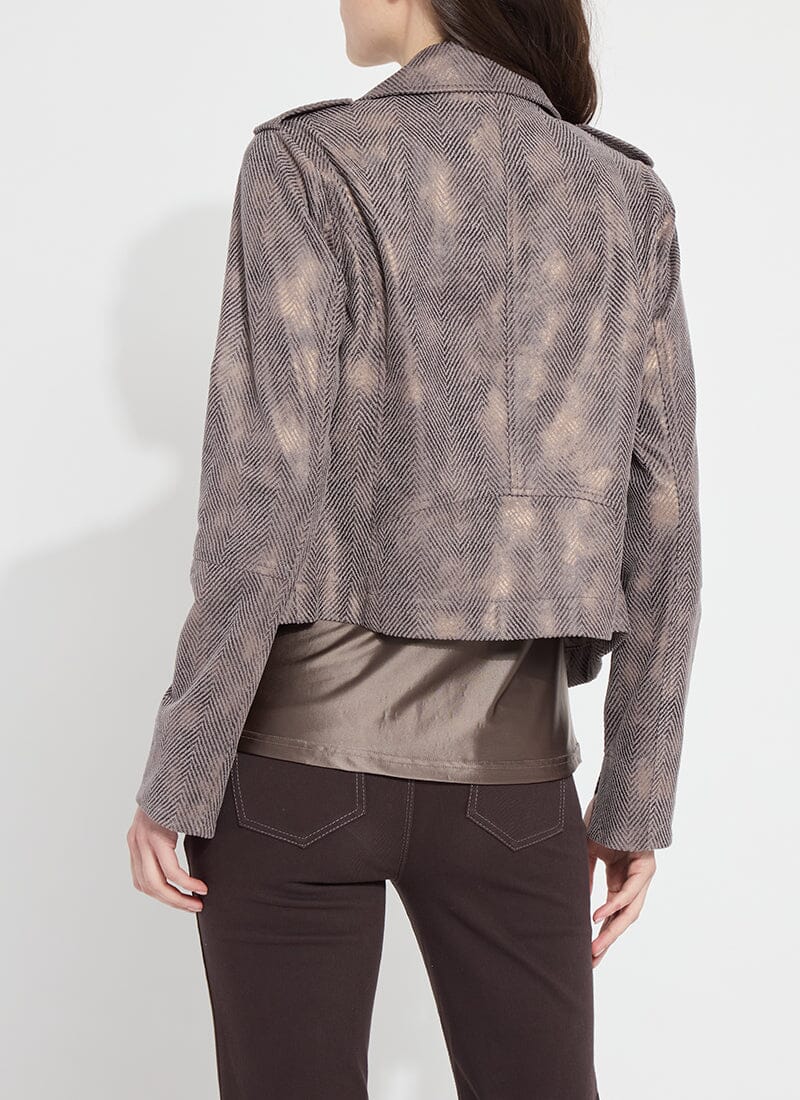 Lyssé Amelia Moto Jacket-Copper Chevron