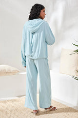 Tribal Lightweight Linen Button-Front Hooded Jacket