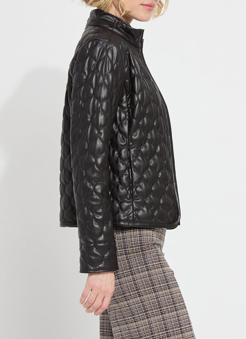 Lyssé  Brooklyn Quilted Vegan Leather Jacket Black