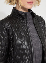 Lyssé  Brooklyn Quilted Vegan Leather Jacket Black