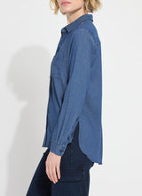 Lyssé Miley Chambray Shirt-Dark Midwash