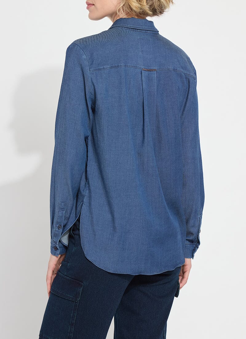 Lyssé Miley Chambray Shirt-Dark Midwash