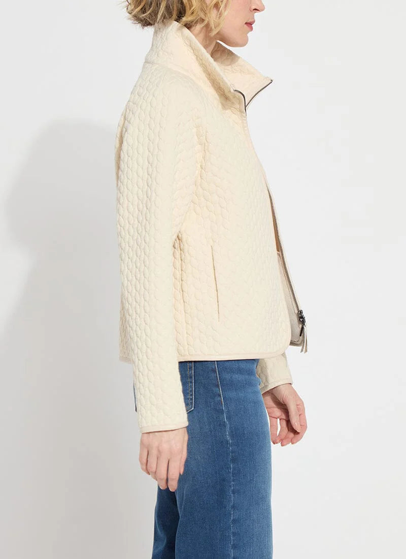 Lysse Sol Quilted Cable Jacket-Panna Cotta