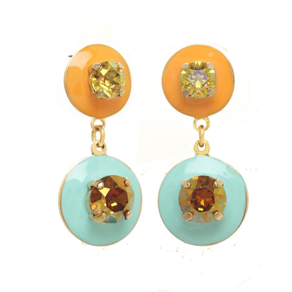TOVA Janie Il Earrings in Orange/Mint