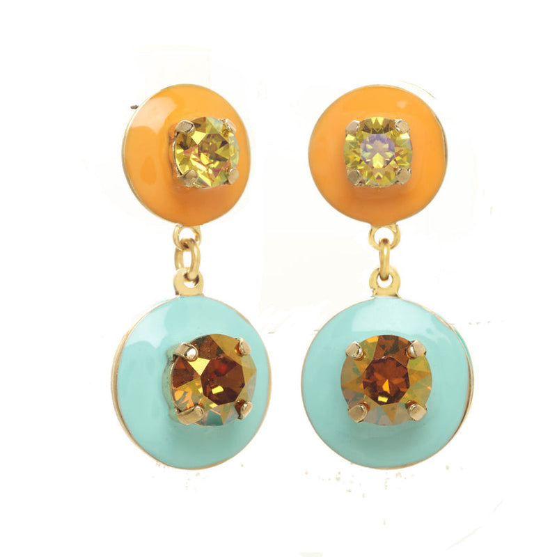 TOVA Janie Il Earrings in Orange/Mint