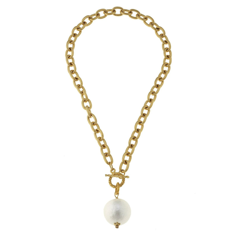Susan Shaw Cotton Pearl Toggle Necklace