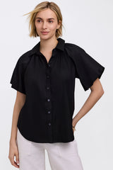 Foxcroft Paula Solid Puff Sleeve Shirt