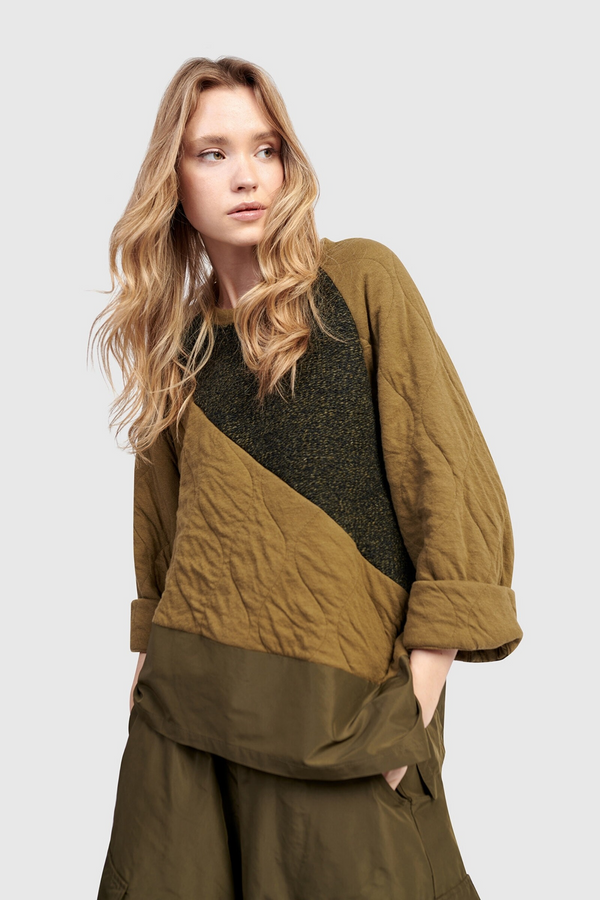 Alembika Urban Spark Crewneck Top | Khaki