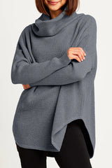 PLANET Pima Cotton Waffle Cowl Sweater | Lava