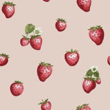 Milkbarn Strawberry Organic Cotton Ruffle Footed Romper