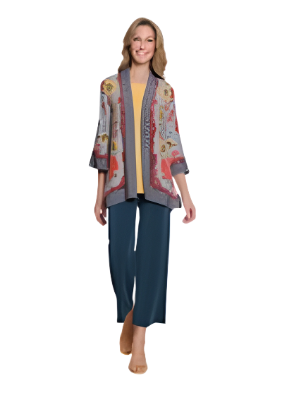 Multiples Banded Open Front Jacket | Multi