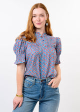 Ivy Jane Block Floral Tuck Blouse