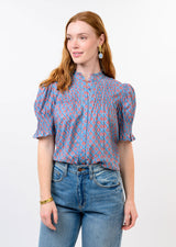 Ivy Jane Block Floral Tuck Blouse