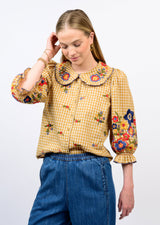 Ivy Jane Check Garden Top | Gold