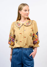 Ivy Jane Check Garden Top | Gold