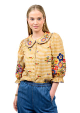 Ivy Jane Check Garden Top | Gold
