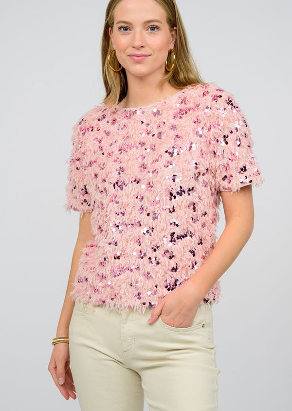 Ivy Jane Fuzzy Sparkle Tee-Rose