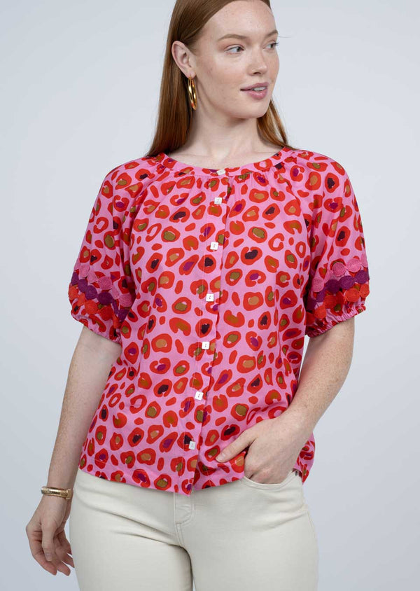 Ivy Jane Printed Top-Pink