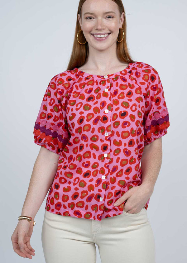 Ivy Jane Printed Top-Pink