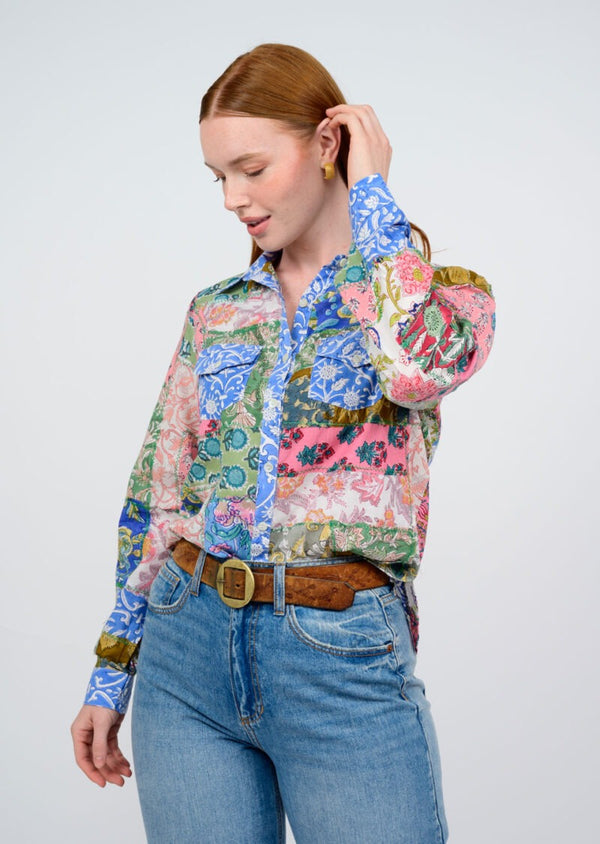 Ivy Jane Patchwork Camp Shirt | Multi