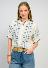 Ivy Jane Rows of Embroidery Top | Ivory