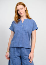 Ivy Jane Popover Stripe Top | Blue
