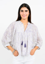 Ivy Jane Maze Block Print Top | Lavender