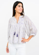 Ivy Jane Maze Block Print Top | Lavender