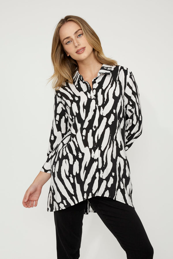 Dolcezza Woven Blouse | Black/White