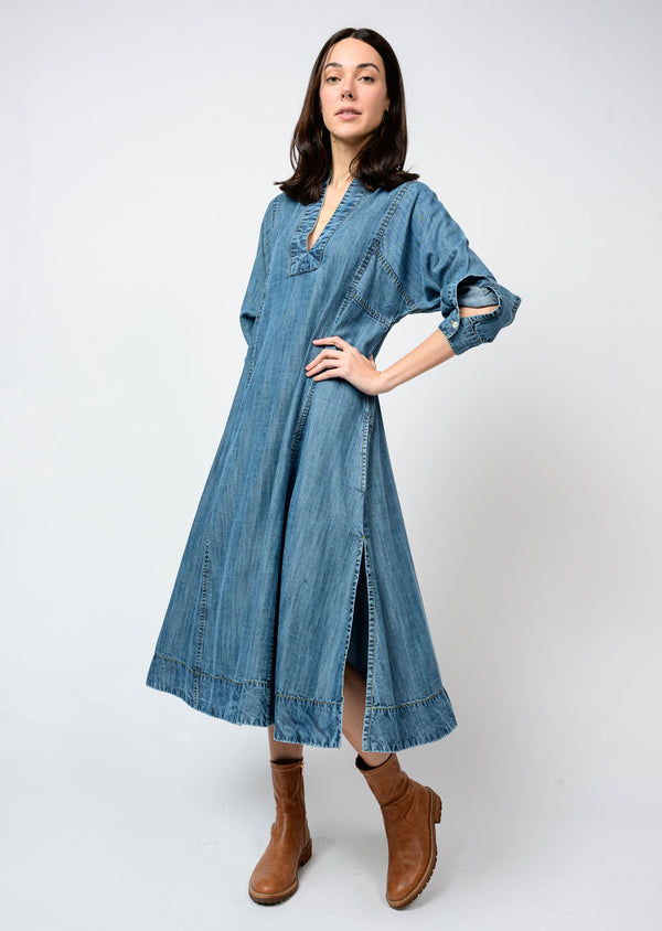 Ivy Jane Uncle Frank Denim Midi Caftan |  Indigo