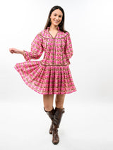 Ivy Jane Uncle Frank Ruffle Collar Dress with Blanket Stitch | Rose