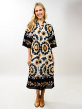 Ivy Jane Uncle Frank Tiered Maxi Border Print Dress