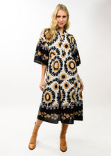 Ivy Jane Uncle Frank Tiered Maxi Border Print Dress