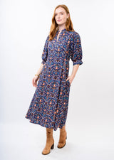 Ivy Jane Uncle Frank Midi Popover Dress | Navy