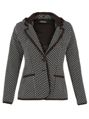 Dolcezza Knit Blazer-Black/White