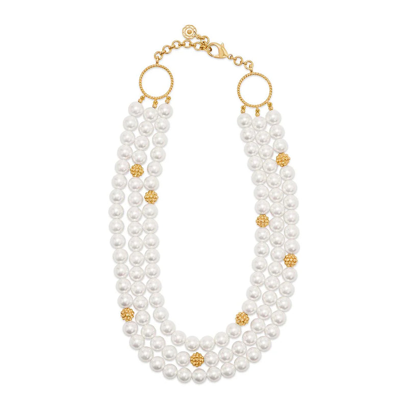 Capucine De Wulf Berry & Bead Triple Strand Necklace, 18+2'' - Pearl