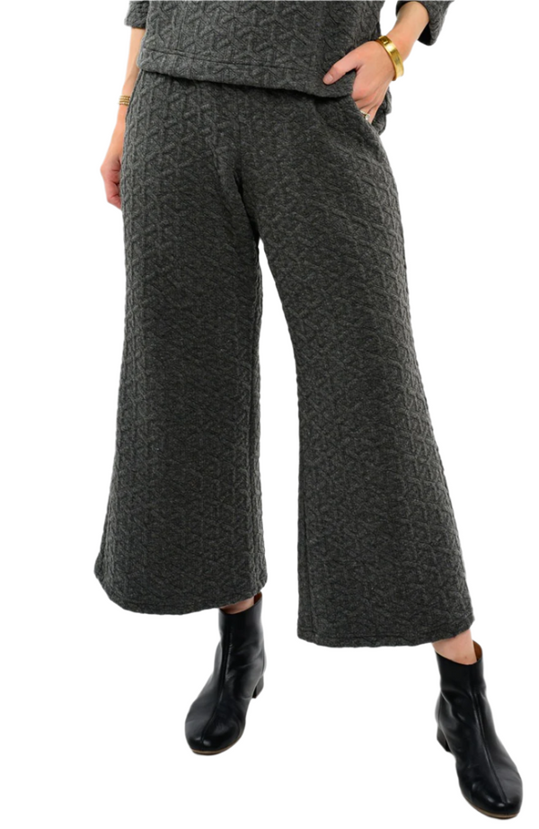 Ivy Jane Quilted Knit Pant-Charcoal