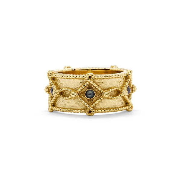 Capucine De Wulf Victoria Ring Band - Gold/Blue Labradorite