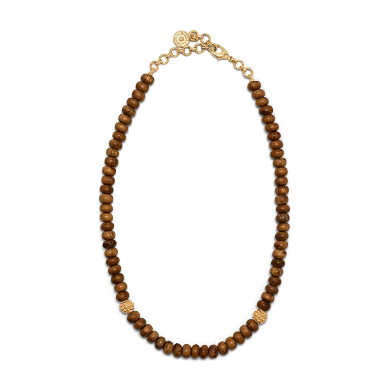 Capucine De Wulf Earth Goddess Single Strand Necklace, 16+2'' - Teak