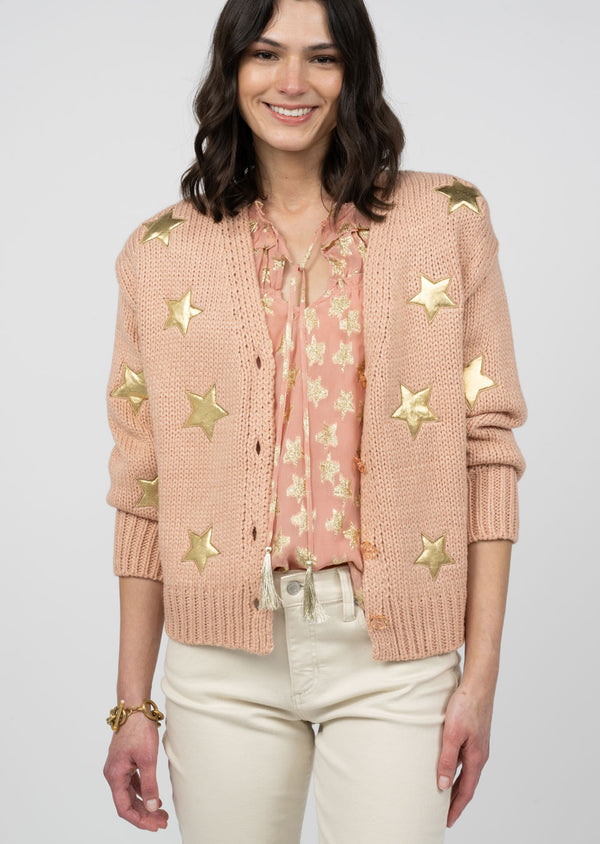 Ivy Jane Star Power Cardigan -Blush