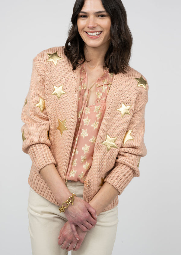 Ivy Jane Star Power Cardigan -Blush