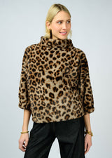 Ivy Jane Leopard Fur Popover Top | Brown