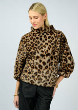 Ivy Jane Leopard Fur Popover Top | Brown