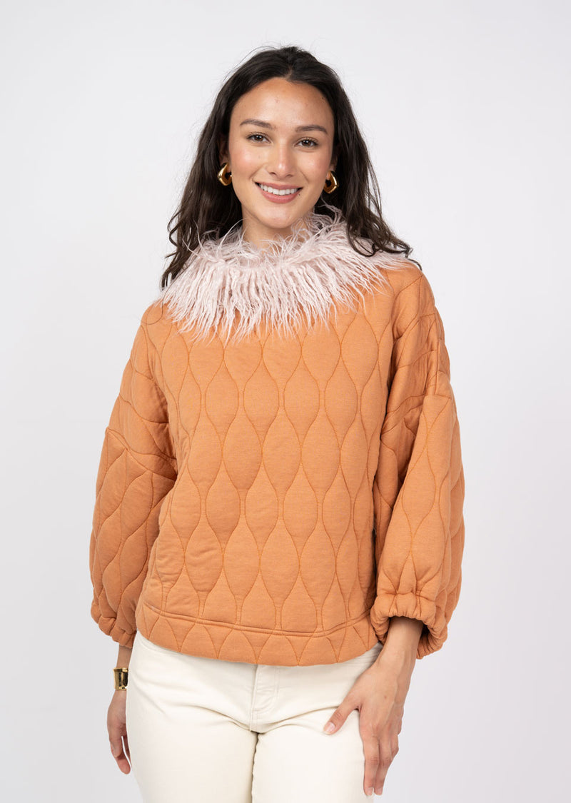 Ivy Jane Poof Sleeve Quilted Popover | Rust
