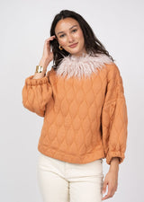 Ivy Jane Poof Sleeve Quilted Popover | Rust